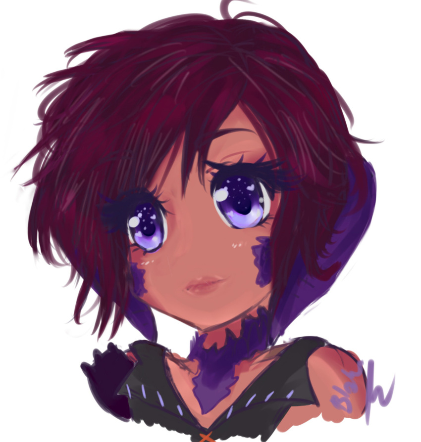 1girl, aqua_eyes, artist_name, au_ra, au_ra_xaela, blue_eyes, character_request, dragon_girl