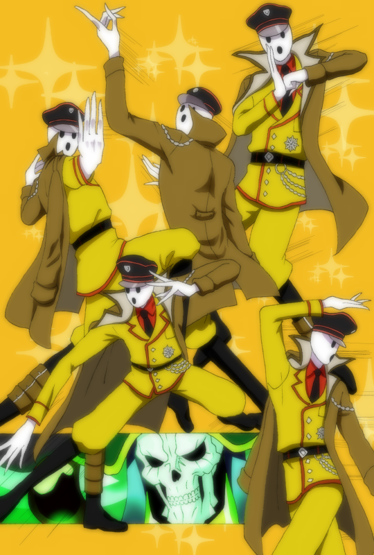 2boys, ainz_ooal_gown, artist_request, fighting_stance, haou_airen, hat, multiple_boys, nazi