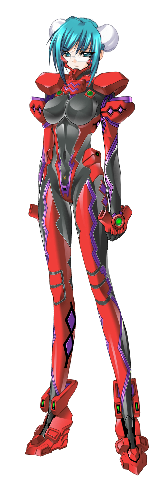 1girl, blue_hair, bodysuit, fortified_suit, green_eyes, green_hair, moon, muvluv, muvluv_alternative, pilot_suit, solo, tsukuyomi_maya