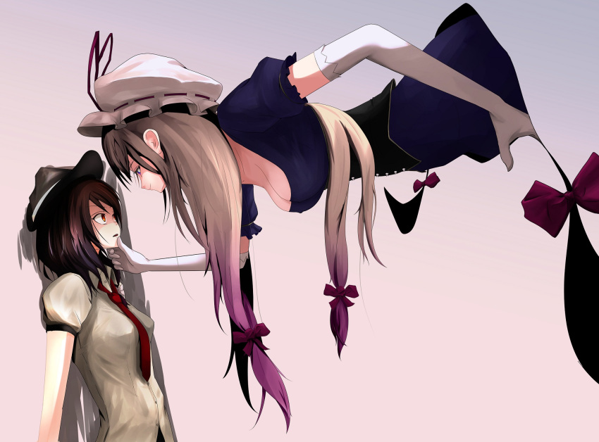 2girls, akiyama_cz4a, blonde_hair, breasts, cleavage, hat, irl, long_hair