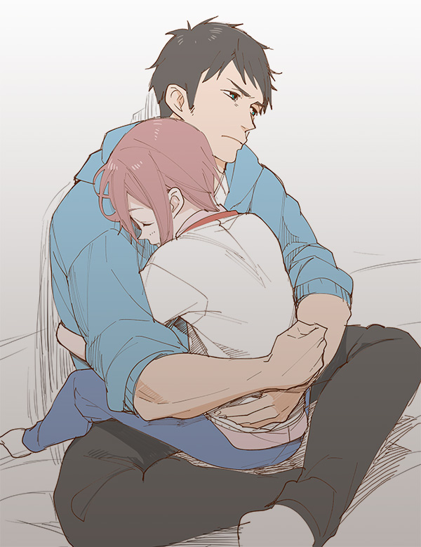 against_wall, free!, male_focus, megumi-square, multiple_boys, shota, size_difference, sleeping, tagme