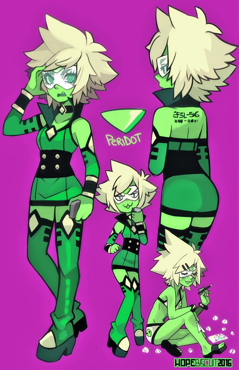 1girl, blonde_hair, collage, female, full_body, green_skin, hopebiscuit, peridot_(steven_universe), steven_universe, zettai_ryouiki