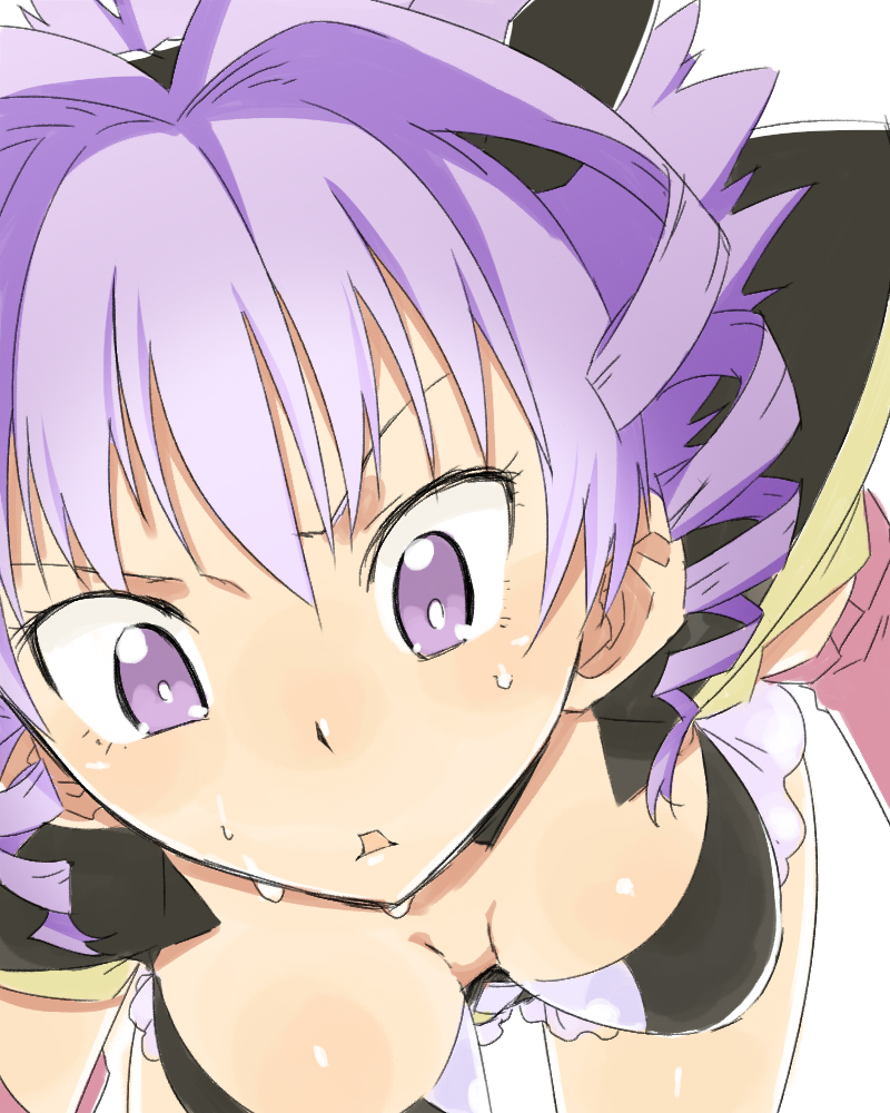 1girl, 90s, breasts, drill_hair, elgala, excel_saga, female, purple_hair
