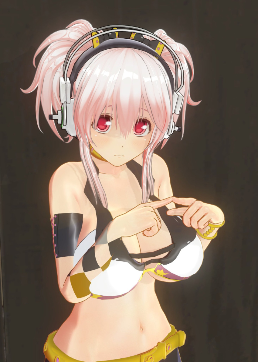 1girl, 3d, blush, breasts, cleavage, cosplay, custom_maid_3d, custom_maid_3d_2