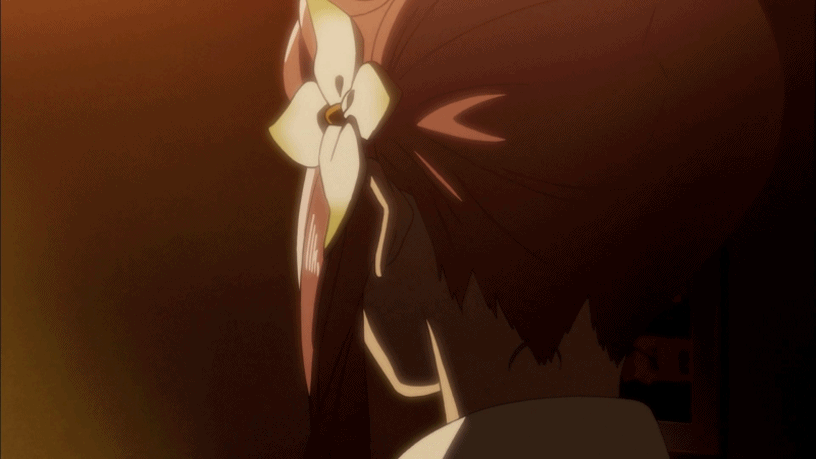 1girl, animated, animated_gif, big_order, female, flower, hair_flower, hair_ornament