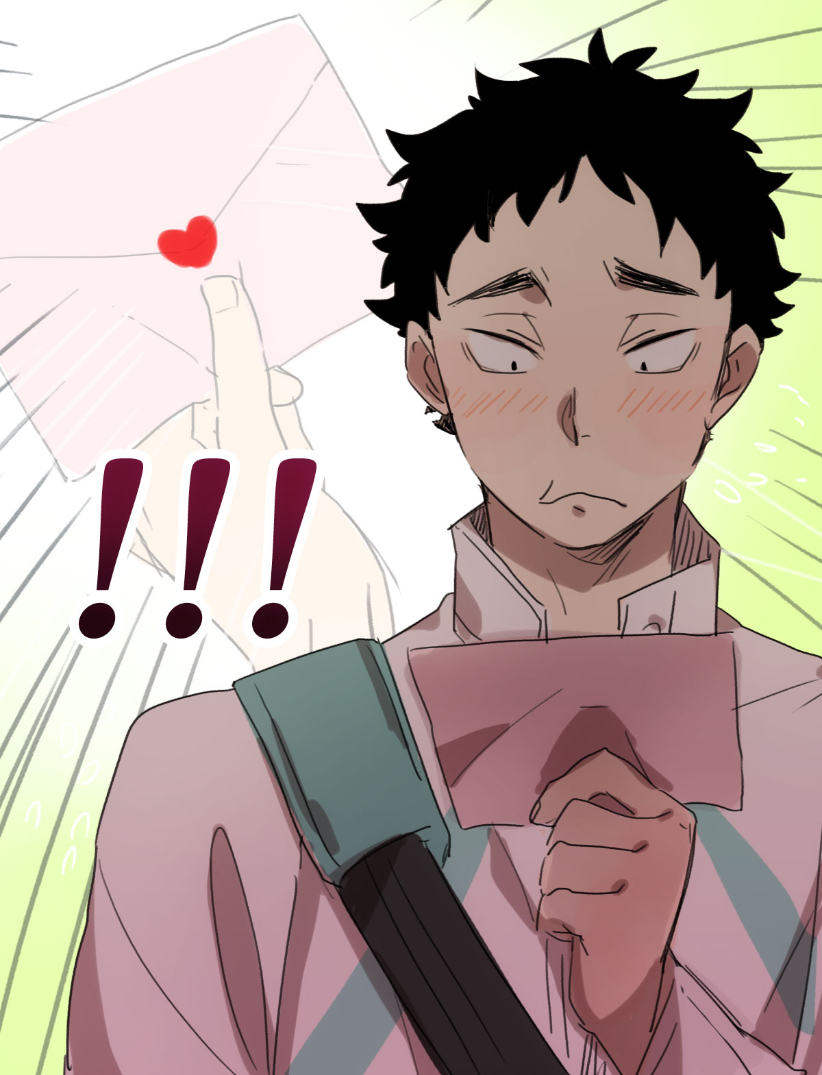 1boy, black_hair, blush, haikyuu!!, male_focus, matsukawa_issei, solo, tagme