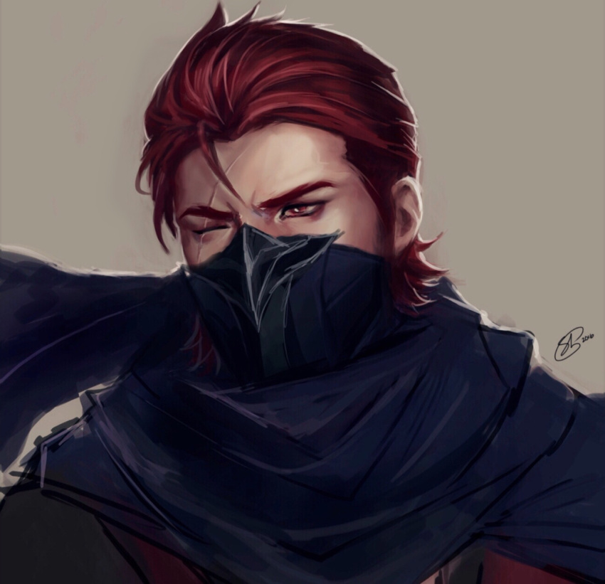 1boy, fire_emblem, half_mask, male_focus, mask, one-eyed, redhead, saizou_(fire_emblem_if)