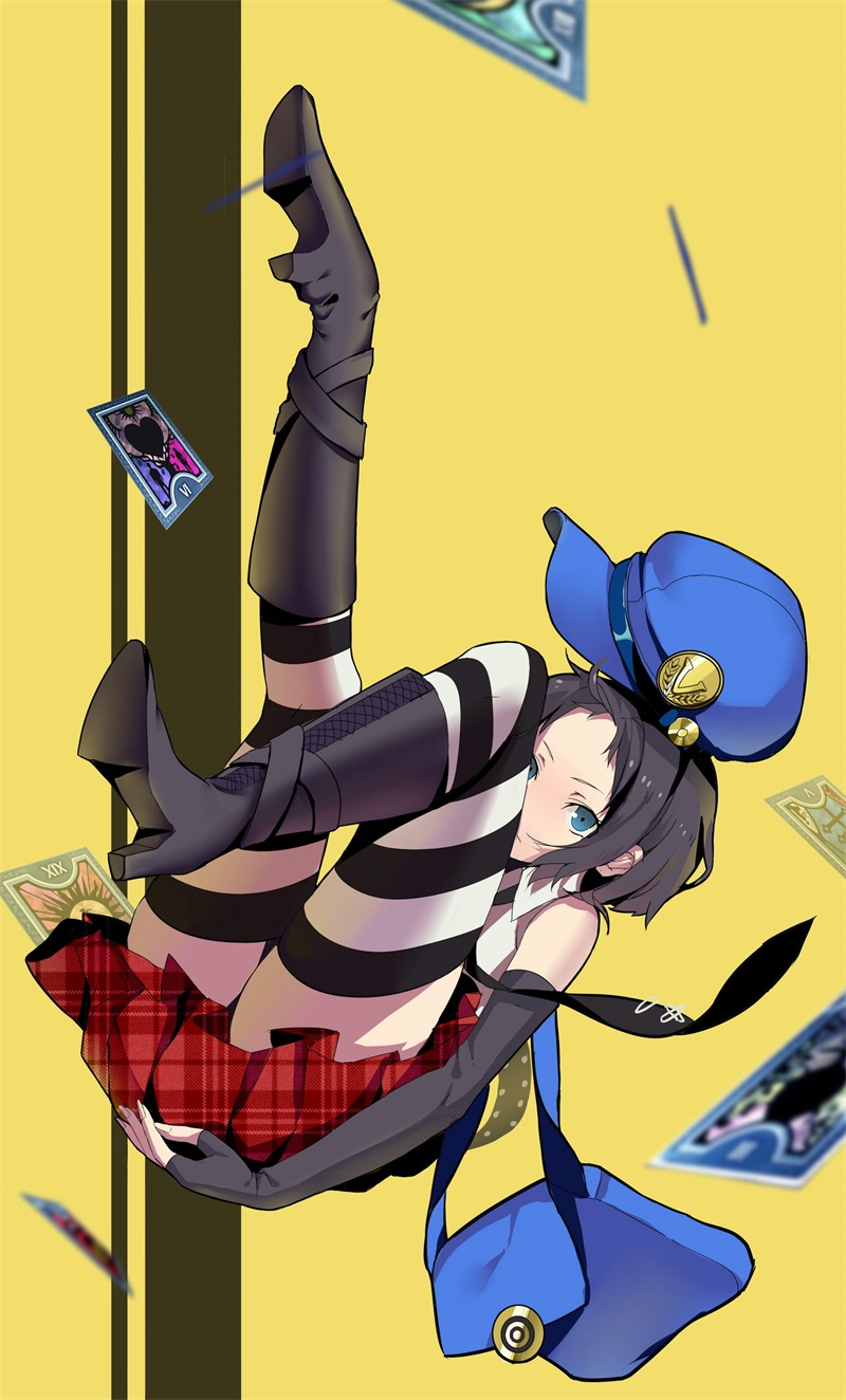 1girl, black_hair, looking_at_viewer, marie_(persona_4), persona, persona_4, persona_4_the_golden, solo