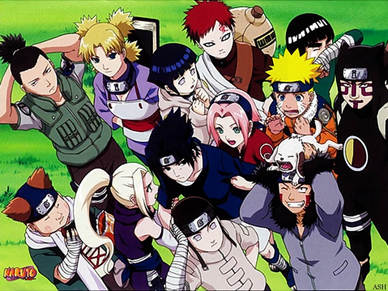 10boys, 4girls, 6+boys, akimichi_chouji, bandage, black_eyes, black_hair, blonde_hair