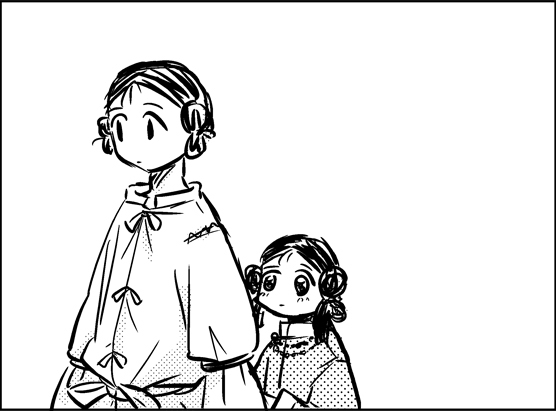 black_hair, do_do_goki, monochrome, original, white_background, yayoi_period