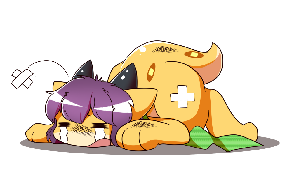 androgynous, artist_request, closed_eyes, cry, dragoon, full_body, furry, injured