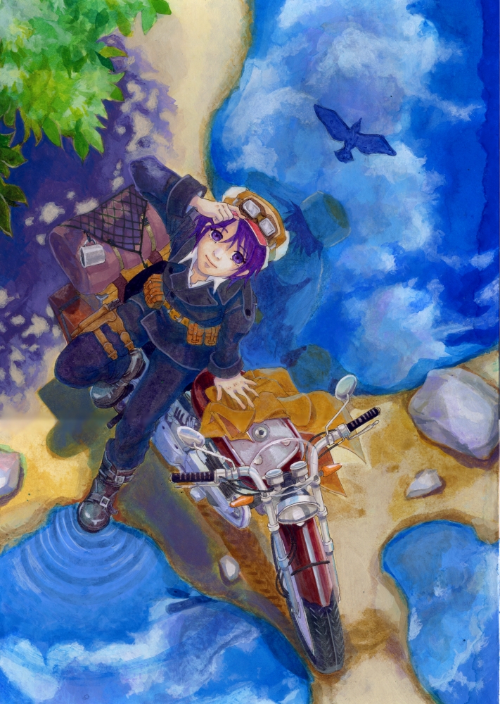 00s, 1girl, androgynous, animal, artist_request, bird, brimmed_hat, goggles