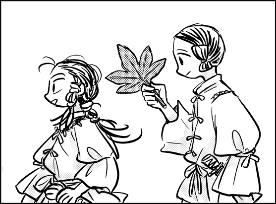 do_do_goki, leaf, monochrome, original, yayoi_period