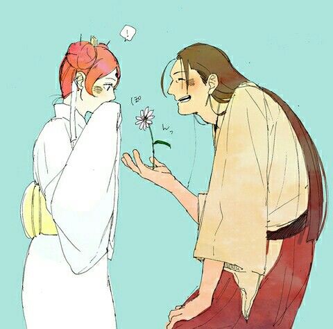 1boy, 1girl, female, naruto, senju_hashirama, uzumaki_mito