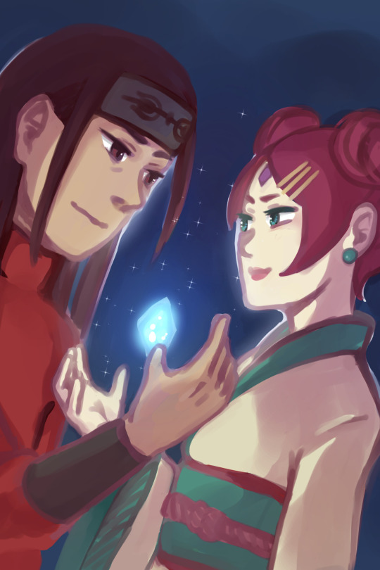 1boy, 1girl, female, naruto, redhead, senju_hashirama, uzumaki_mito