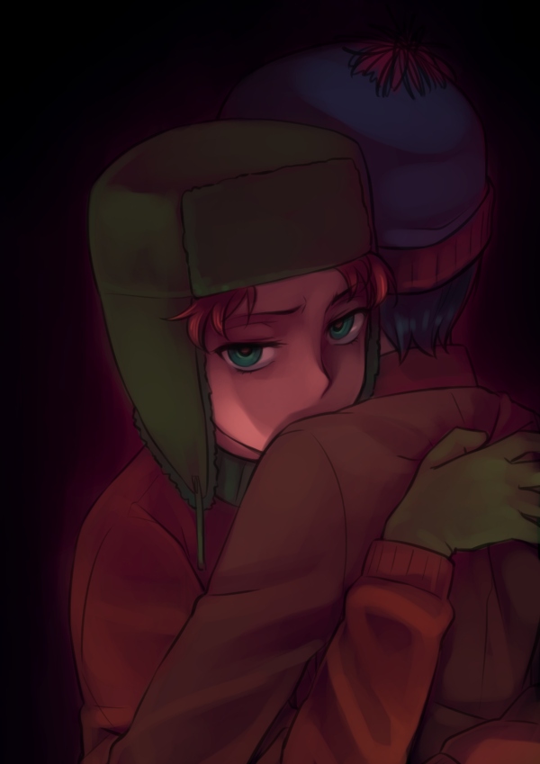 2boys, character_request, child, dark, hug, male_focus, multiple_boys, south_park