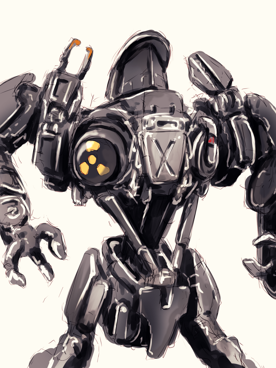 90s, cyborg, extra_limbs, mecha, no_humans, oldschool, robocop, robocop_2