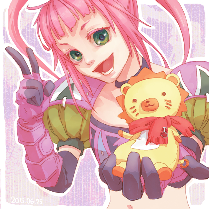 1girl, chelsea_torn, choker, doll, elbow_gloves, gloves, green_eyes, long_hair