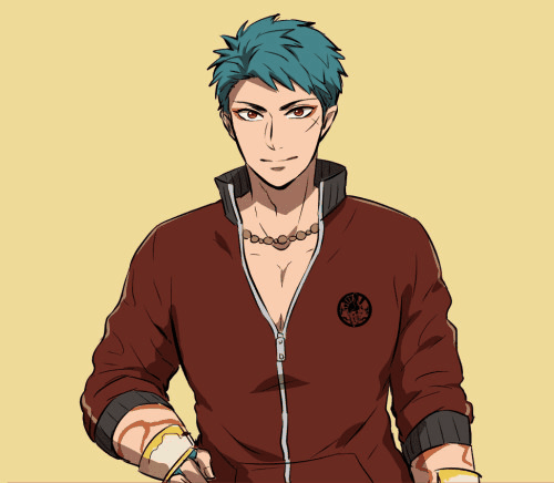 1boy, abs, animated, animated_gif, bara, flex, jigoku_meguri, looking_at_viewer
