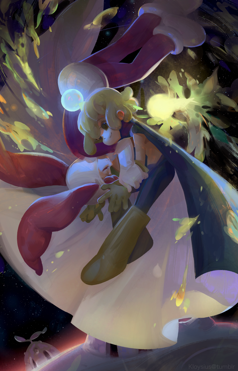 1boy, 1girl, blonde_hair, blue_eyes, boots, cape, gloves, glowing