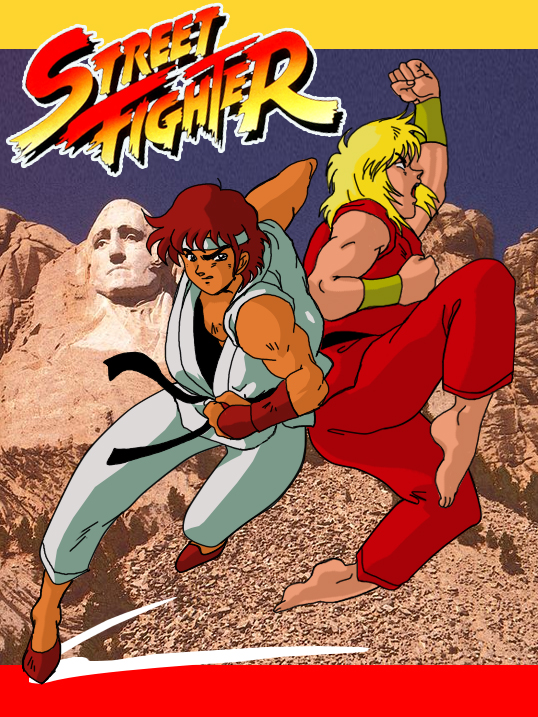2boys, 80s, capcom, fighter, fighting_games, karate-gi, ken_masters, multiple_boys, oldschool, ryuu_(street_fighter), sf1, shoryuken, street_fighter, street_fighter_1