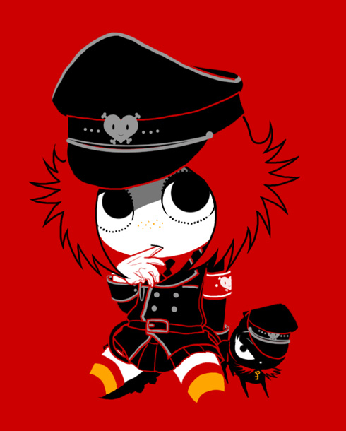 1girl, doom_kitty, female, gloves, hat, military, military_hat, military_uniform