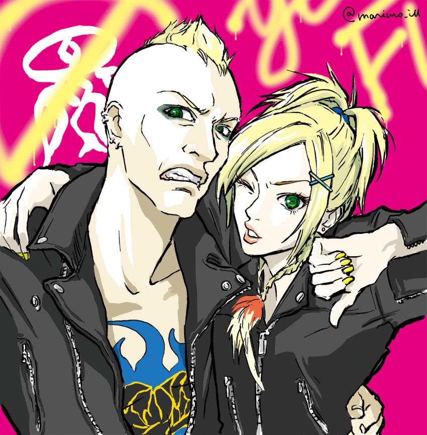 00s, 1boy, 1girl, al_bhed_eyes, aniki_(ff10), bad_id, blonde_hair, brother_and_sister