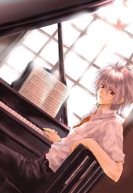 instrument, mi_chon, music, nagisa_kaworu, neon_genesis_evangelion, piano, takasato_michi