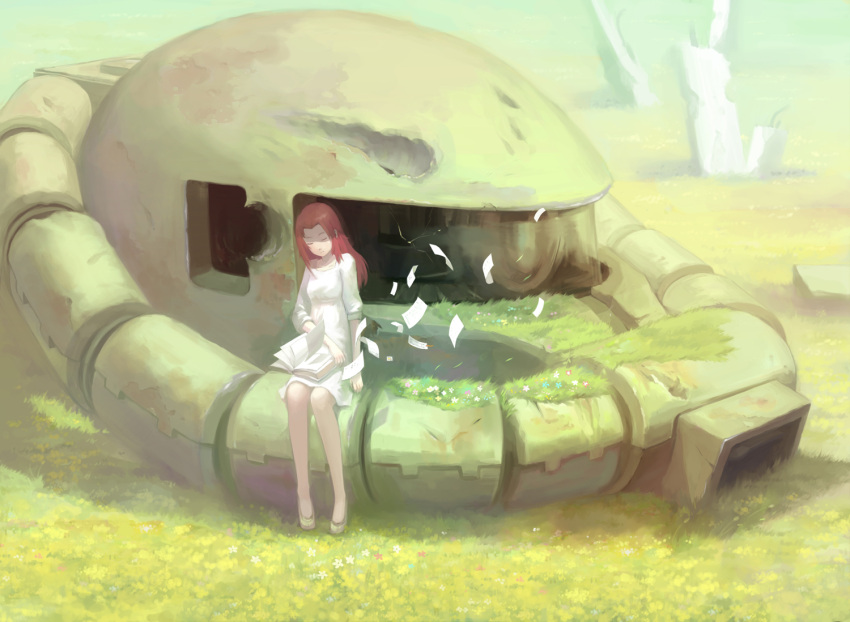 christina_mackenzie, flower, g_tong, gundam, gundam_0080, mecha, peaceful, scenery