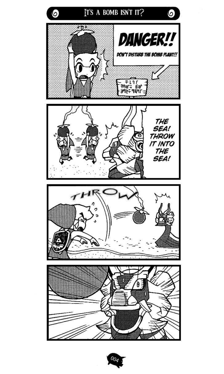 4koma, bomb, king_of_red_lions, link, monochrome, sweat, the_legend_of_zelda, translated