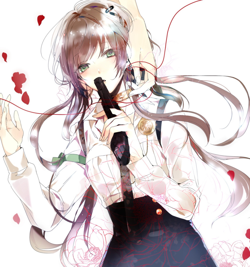 brown_hair, collar_x_malice, green_eyes, hoshino_ichika, prin_dog