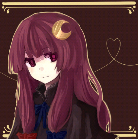 hat, heart, heart_of_string, kame, lowres, patchouli_knowledge, purple_eyes, purple_hair