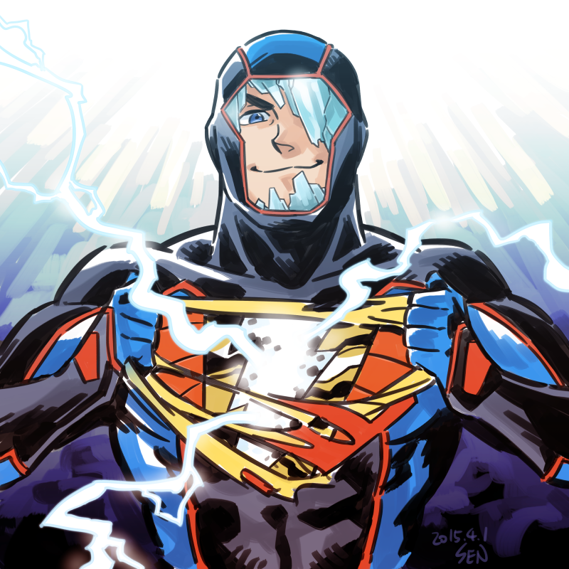 10s, 1boy, 2015, billy_batson, blue_eyes, dc_comics, justice_league, lightning
