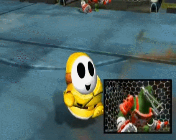 00s, 2007, 2boys, 3d, angry, animated, animated_gif, armor, belt, celebration, crocodile, crocodilian, crowd, faces, goal, green_skin, happy, kritter, mario_strikers_charged, mask, multiple_boys, nintendo, outer_space, running, shoulder_pads, shy_guy, smile, soccer, stadium, super_mario_bros., tail