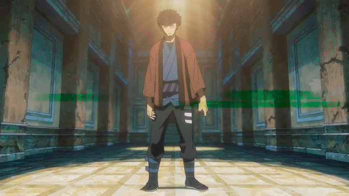 1boy, animated, animated_gif, beard, black_hair, dancing, dimension_w, facial_hair