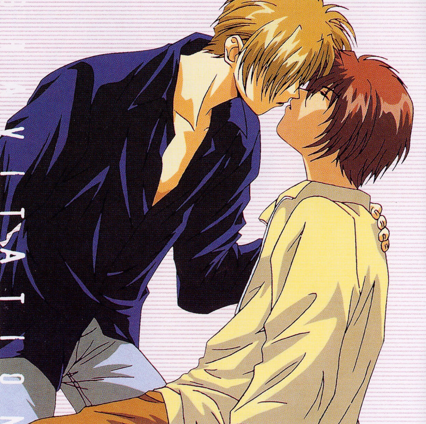 2boys, blonde_hair, brown_hair, eiri_yuki, gravitation, highres, lyrics_of_love, male