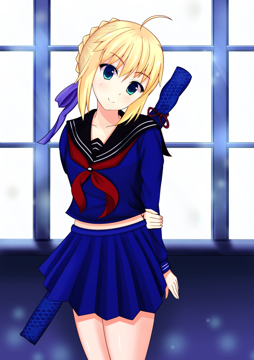 1girl, ahoge, artist_request, blonde_hair, capsule_servant, fate/stay_night, fate_(series), female