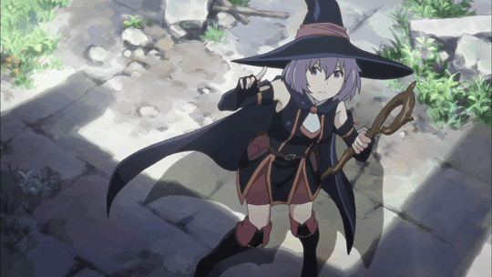 2girls, animated, animated_gif, arrow, bow_(weapon), braid, defeated, goblin