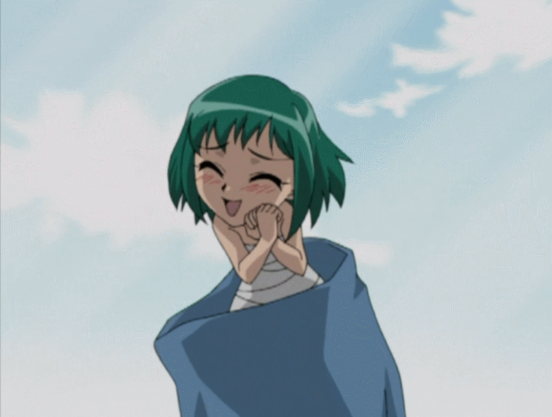1girl, animated, animated_gif, green_hair, kasugano_midori, midori_no_hibi, minigirl, open_mouth