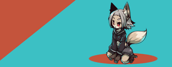 1girl, fox, furry, grey_hair, omunikin, original, red_eyes, short_hair