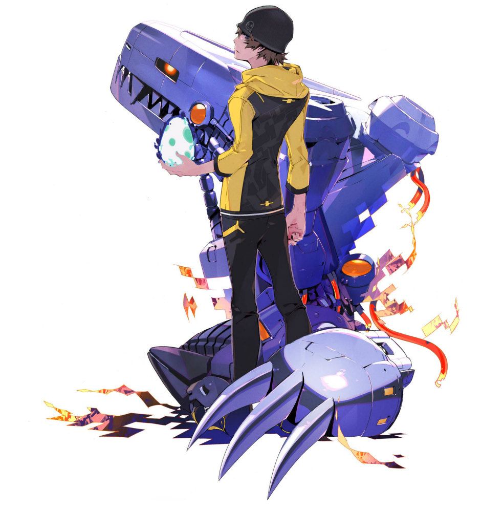 1boy, bandai, creature, digimon, digimon_world, digimon_world_-next_0rder-, digitama, looking_at_viewer