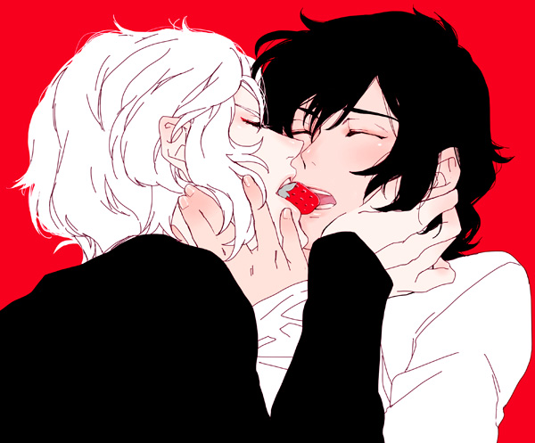 2boys, angelo_sauper, banagher_links, black_hair, closed_eyes, frown, gundam, gundam_unicorn