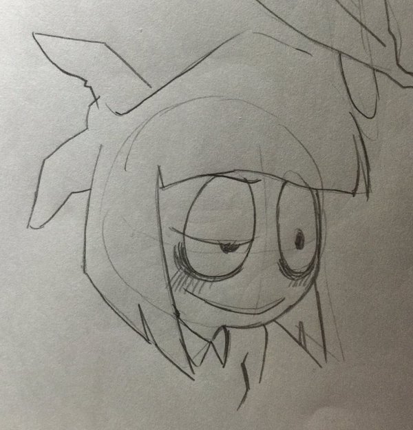 1girl, blush, creepy_susie, gradient, gradient_background, itimu, monochrome, solo