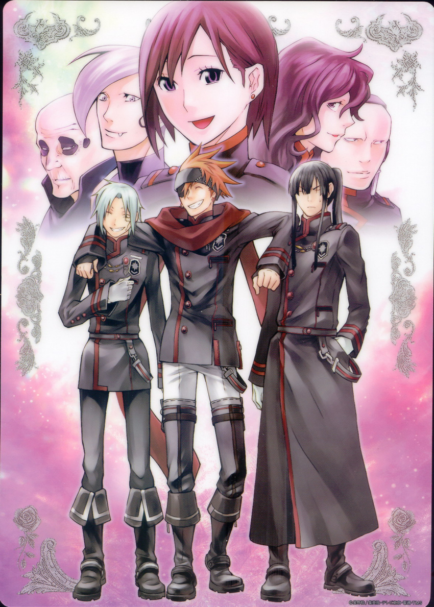 arystar_krory, black_hair, bookman, boots, d.gray-man, everyone, eyepatch, highres