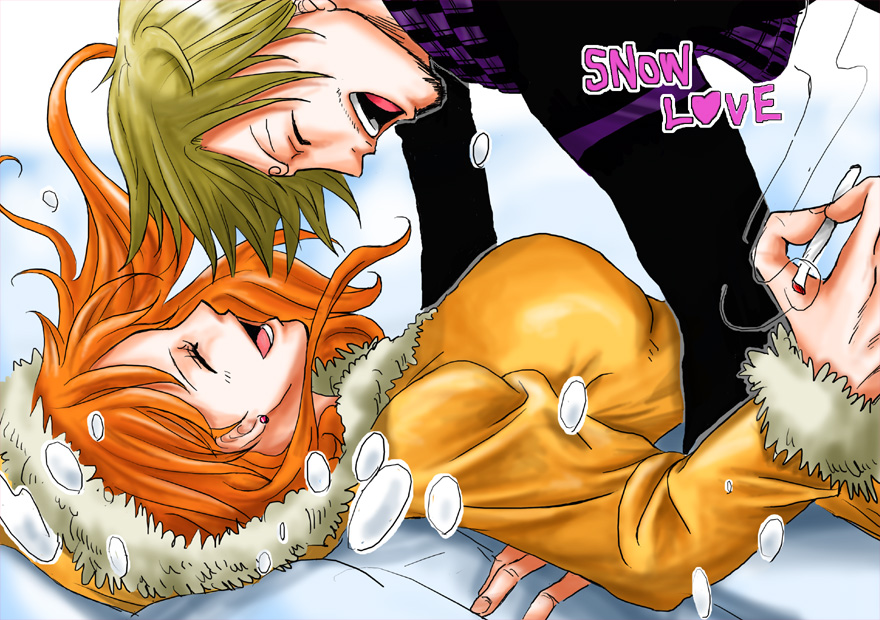 1boy, 1girl, ammy0922, black_outfit, black_suit, blonde_hair, boy_on_top, cigarette