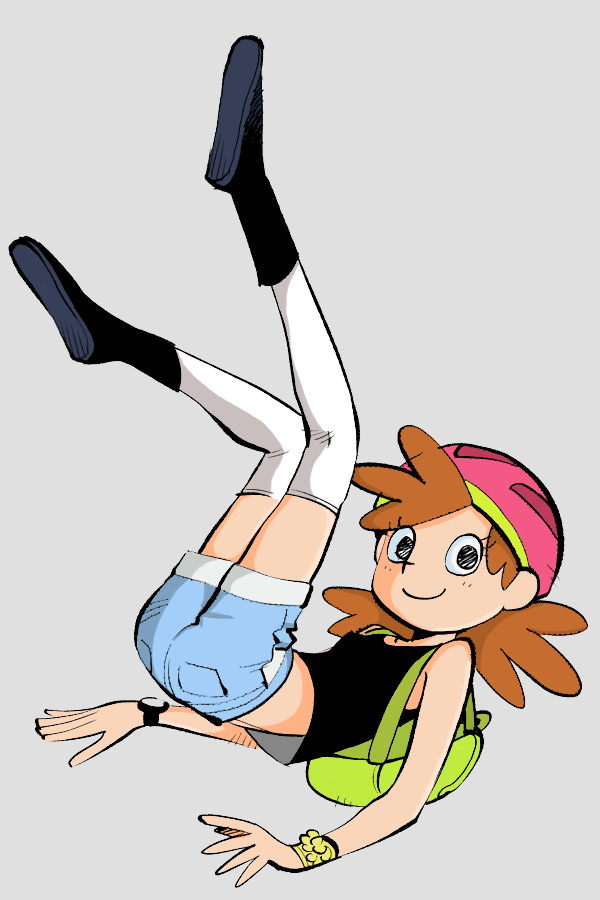 1girl, amy_gillis, backpack, bag, blush, brown_hair, cartoon_network, clarence