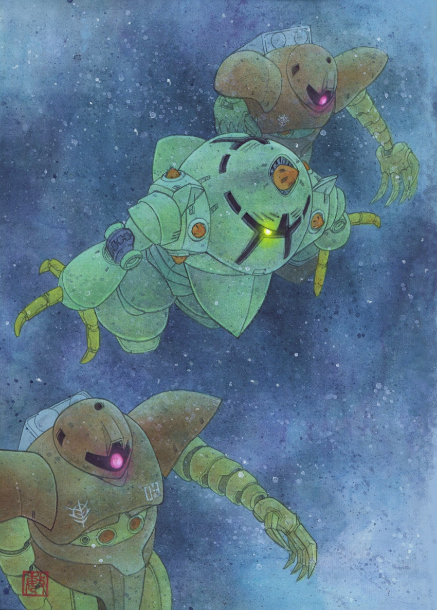 gogg, gundam, highres, kakucyuudoku, mecha, mobile_suit_gundam, no_humans, underwater