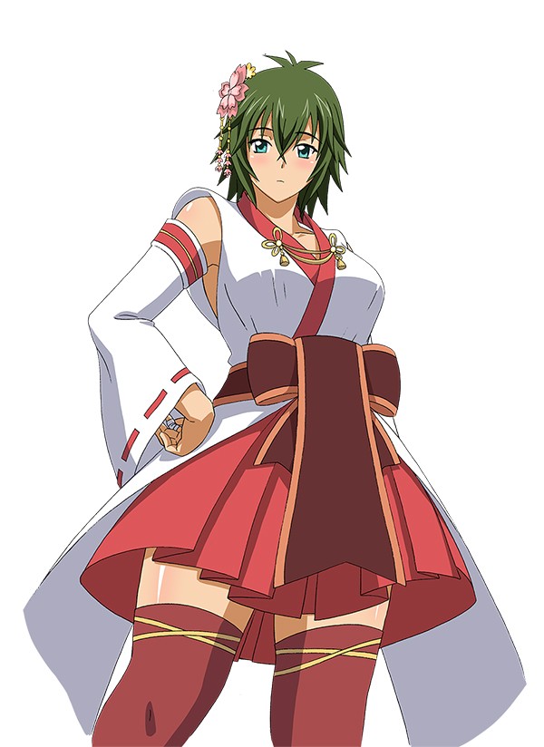 00s, 1girl, artist_request, breasts, female, green_hair, ikkitousen, kyocho_chuukou
