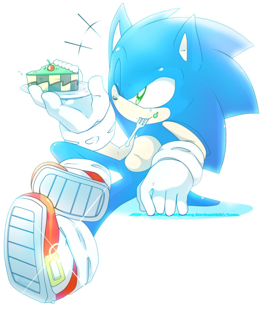 1boy, animal_ears, animal_nose, blue_eyes, blue_fur, cake, food, footwear