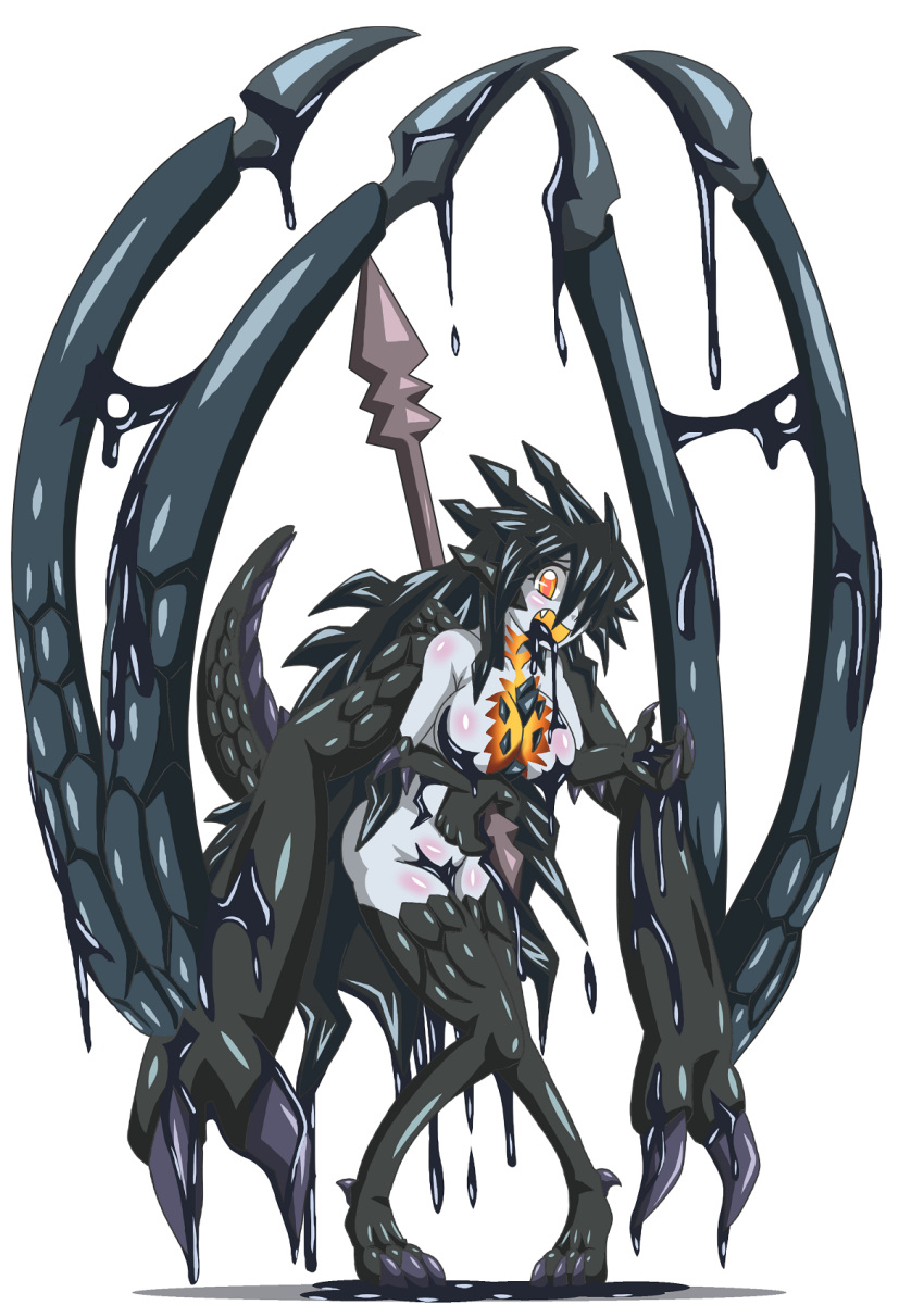 1girl, breasts, buti-yu, gogmazios, monster_girl, monster_hunter, personification, simple_background